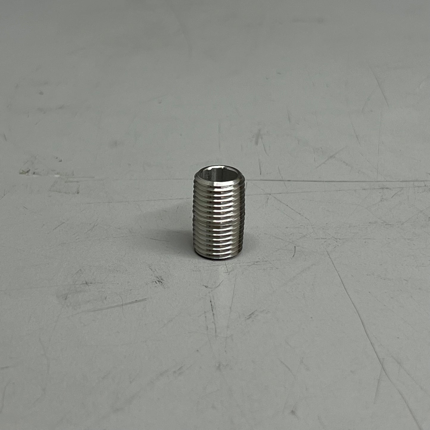 DERNORD (100 Pack) Stainless Steel Barrel Nipple 1"x1/2"x1/2" Silver 17416