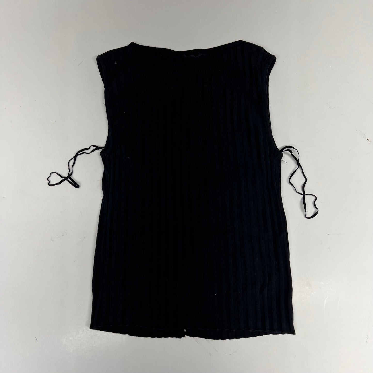 ZA@ FREE PEOPLE Tilly Ribbed Button Up Vest Women's Sz XS Black OB2078588