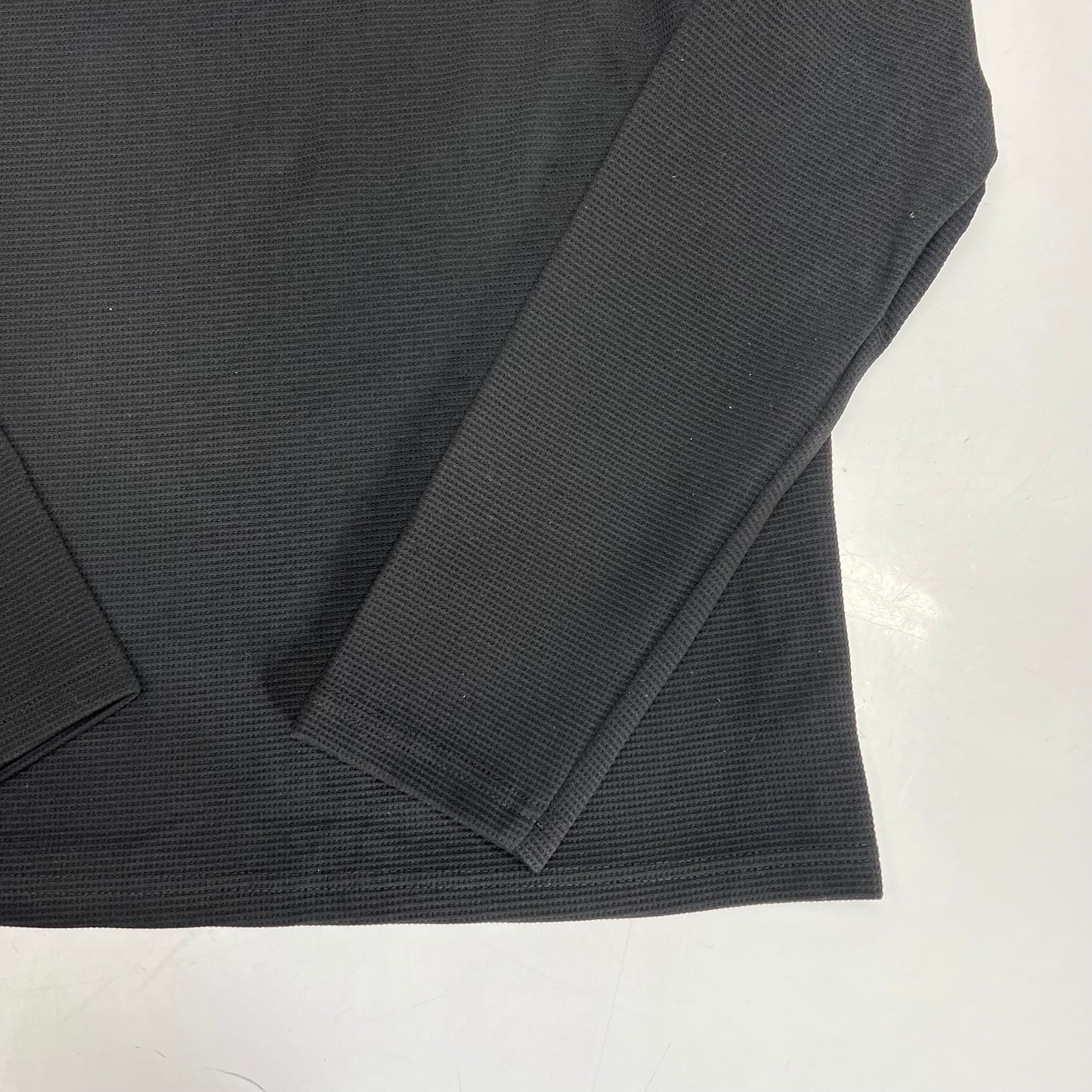 THOMAS STERLING Half Zip Soft Waffle Knit Jacket Men's Sz L Black 110034747