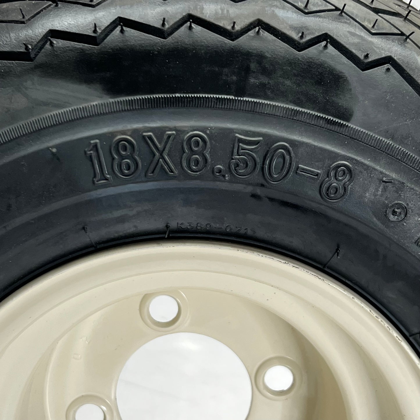 KENDA (4 PACK) HOLE-N-1 White Golf Cart Wheels Tires Fit Club Car Sz 18X8.50-8 Dot 4925V411