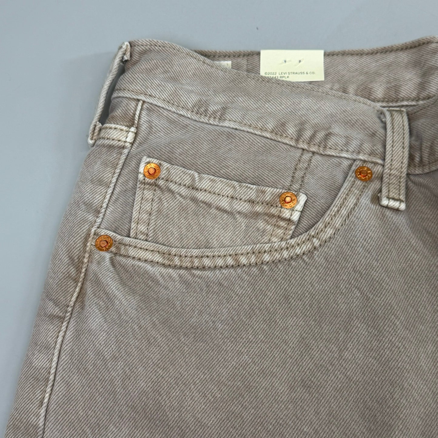 LEVIS 501 Original High Rise Straight Leg Jeans Women's Sz 32x30 Tan 125010525