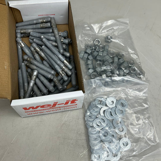 WEJ-IT (50 Per Box) Galvanized Steel Ankr-Tite Wedge Anchors 3/8"x3" Chrome ATG3830