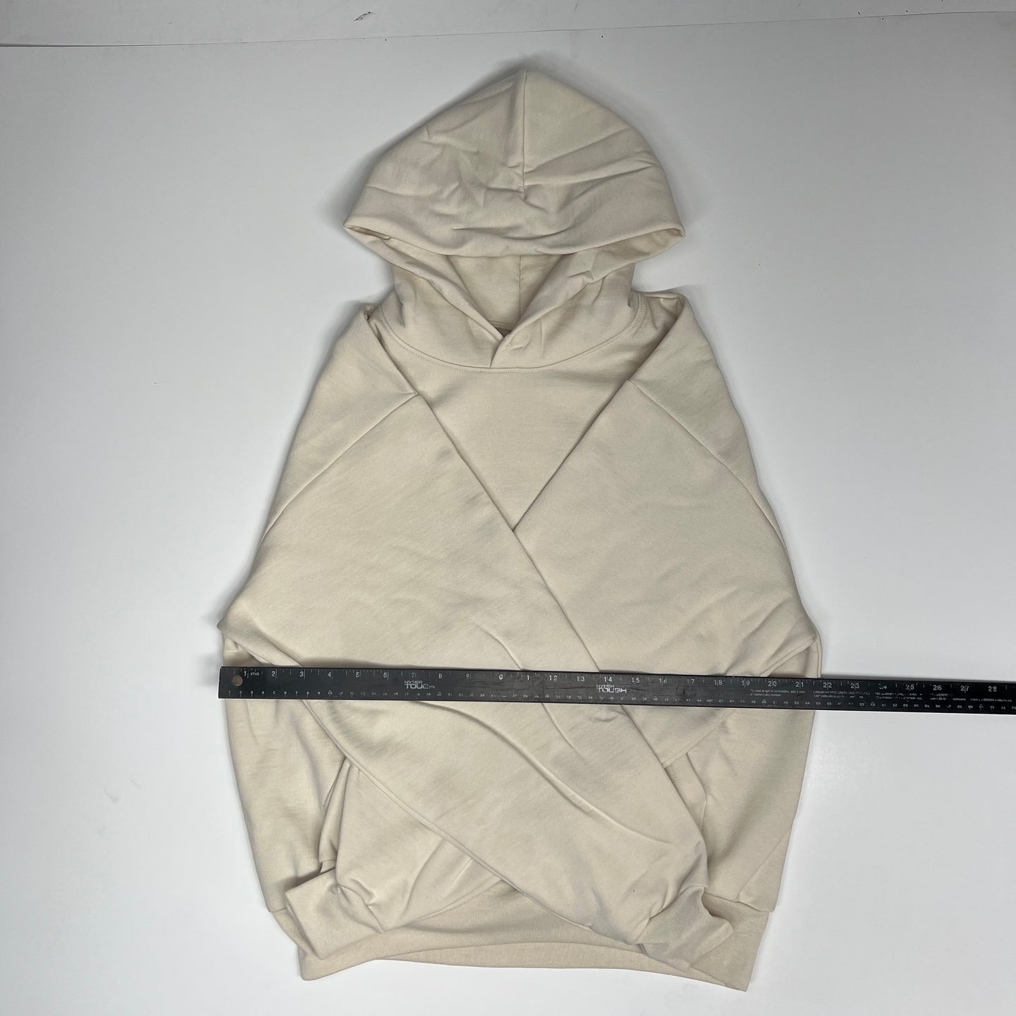 LOS ANGELES APPAREL Mid-weight Poly Cotton Fleece Hoodie Unisex Sz M Cre|me