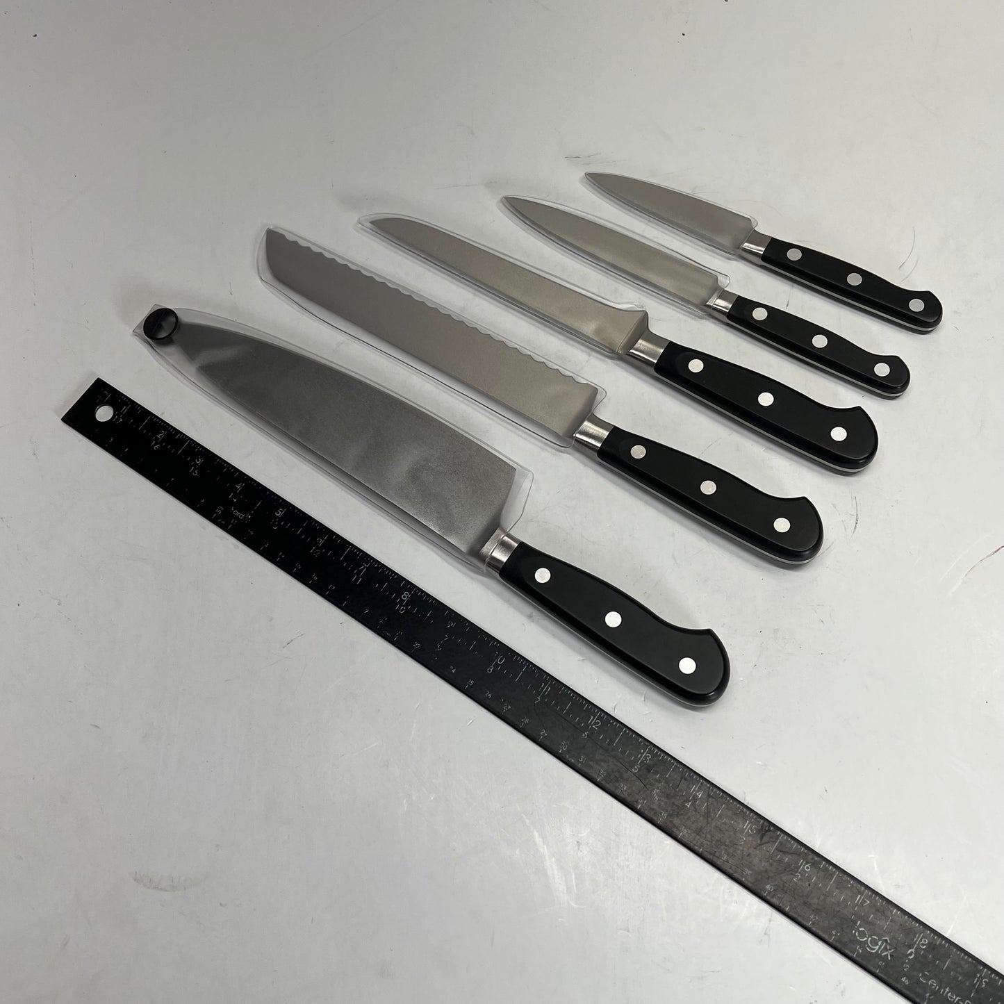 MERCER CULINARY Renaissance Knife Block Set W/ Glass Block 6 Pieces Black M23500