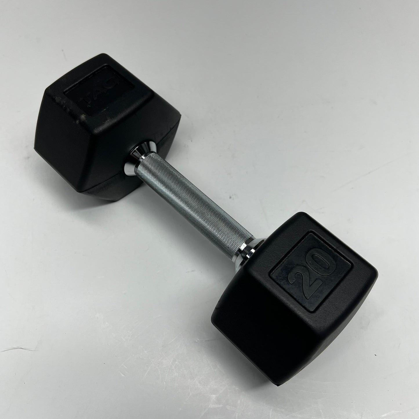ZA@ TAG Metal & Rubber Dumbbells 20lbs Black/Chrome 1908