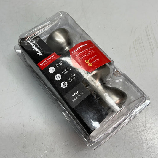 KWIKSET (2 PACK) Tylo Keyed Entry Door Knob SmartKey Satin Chrome 94002-820