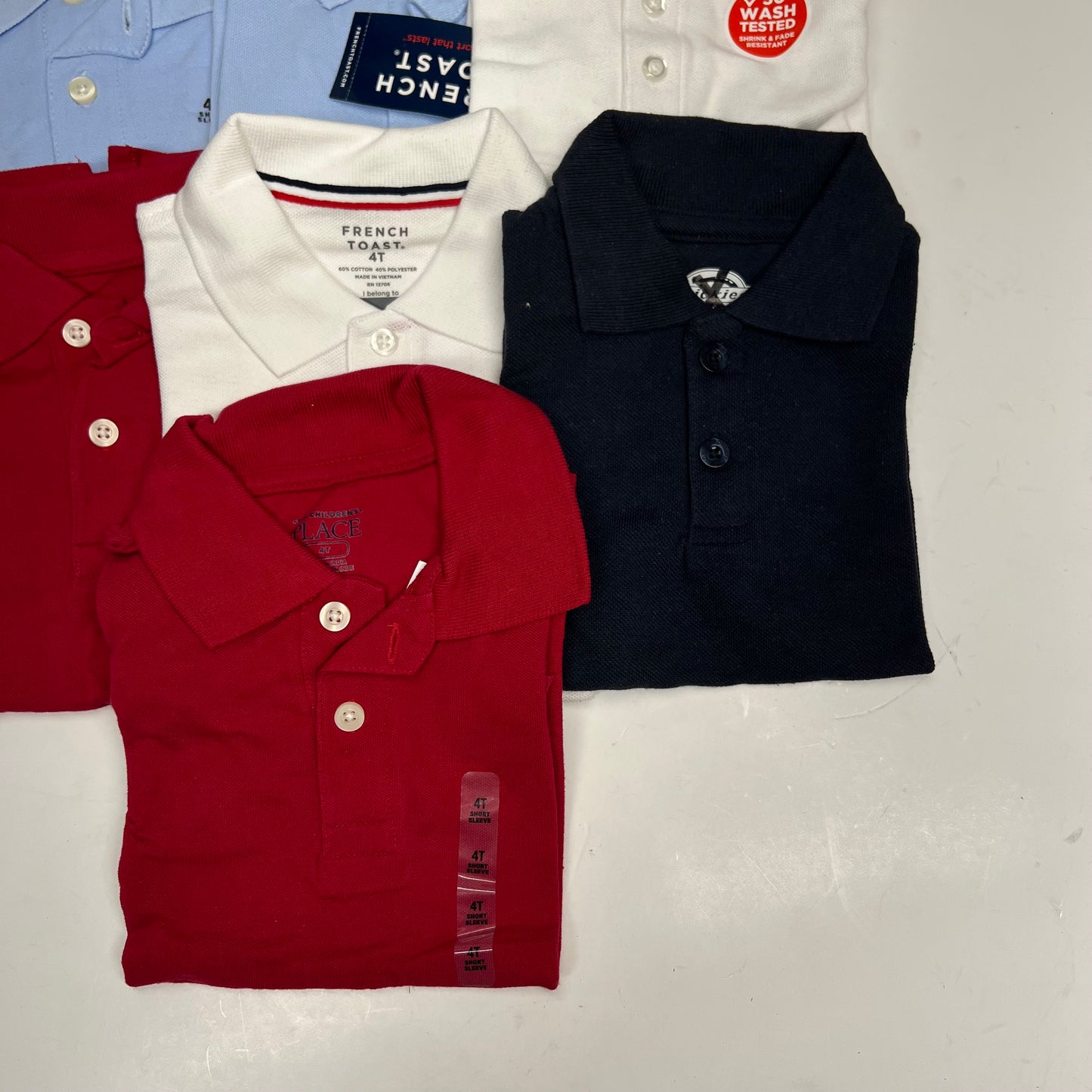 ZA@ (7 PACK) Uniform Soft Pique Polo Shirts Boy's sz 4T Red, White & Blue's