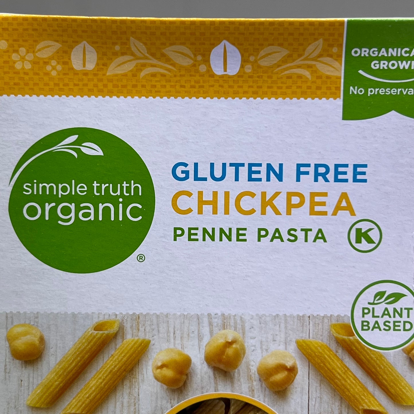SIMPLE TRUTH ORGANIC (6 PACK) Chickpea Penne Pasta 8 oz Yellow BB 02/26