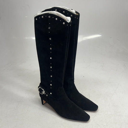 SPLENDID Jack Studs Suede Western Edge Tall Boots  Women's Sz 10 Black SD5JSD01