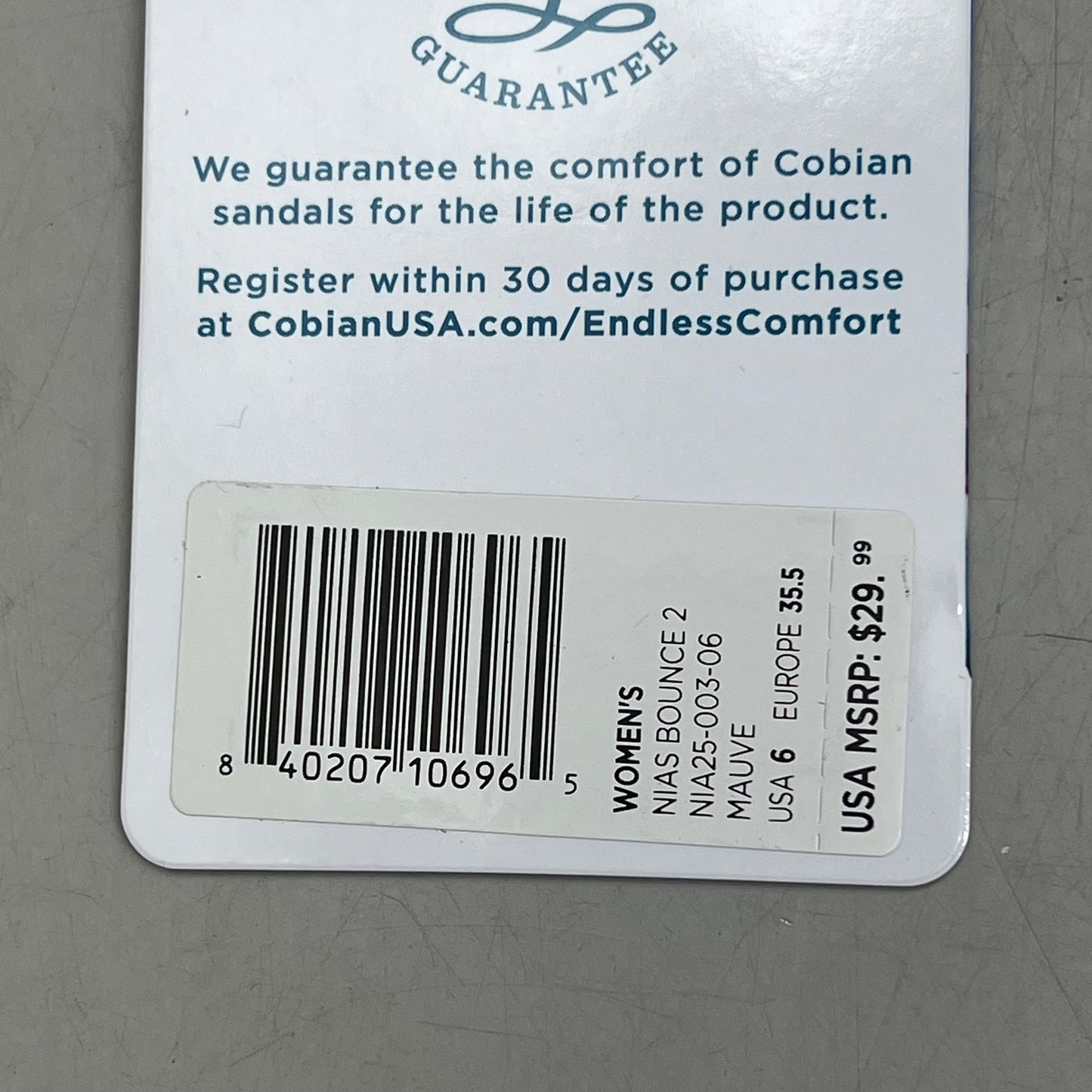 COBIAN Nia's Bounce 2 Sandals Women's Sz 6, EU 35.5 Mauve NIA25-003-6