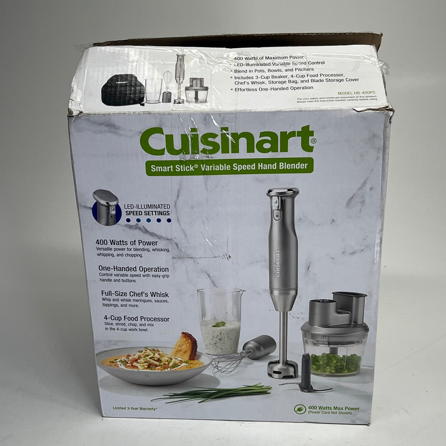 ZA@ CUISINART Smart Stick Variable Speed Hand Blender Silver 3543442 (As-Is)