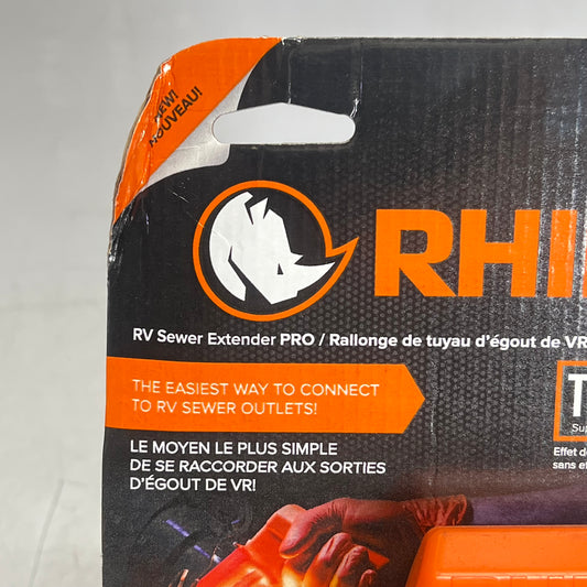 CAMCO Rhino Rv Sewer Extender Pro W/ Led Flashlight  5" Universal Orange 39570
