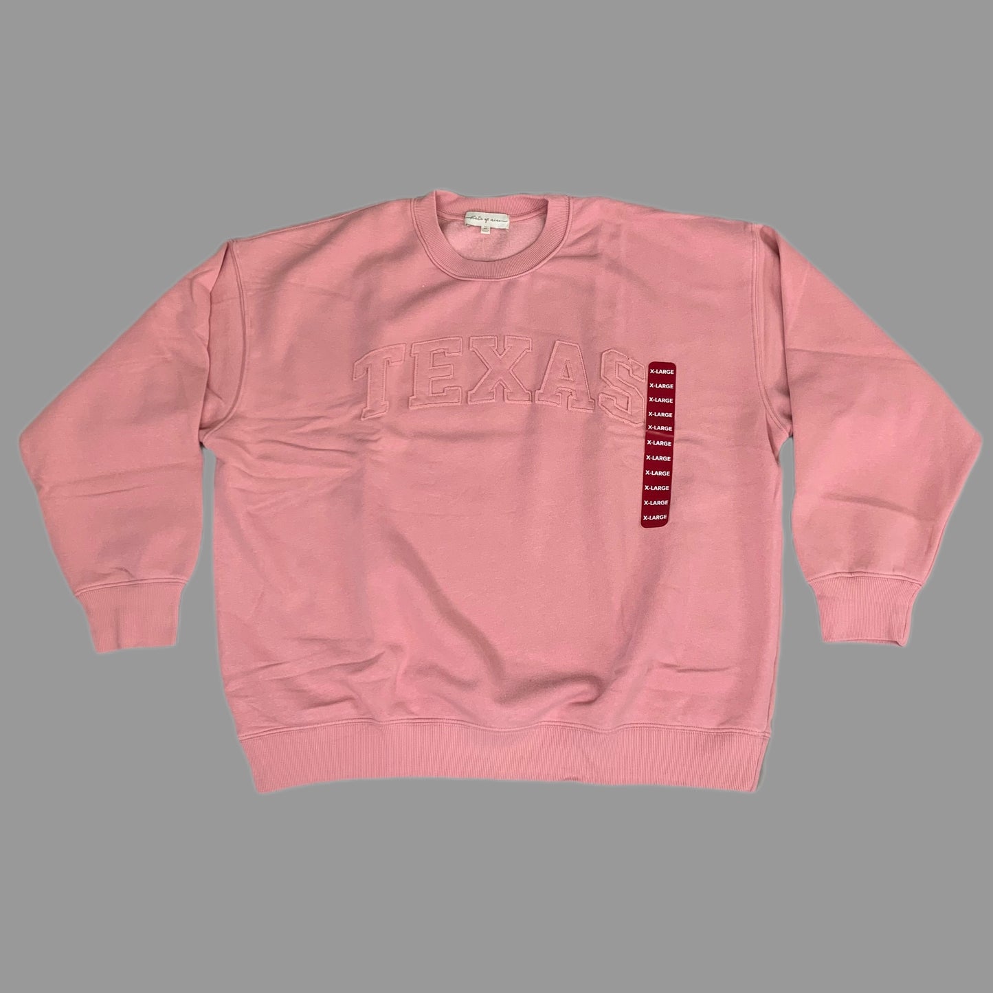 STATE OF MINE Women's Texas Print Sweatshirt Sz-XLarge Blush 15711