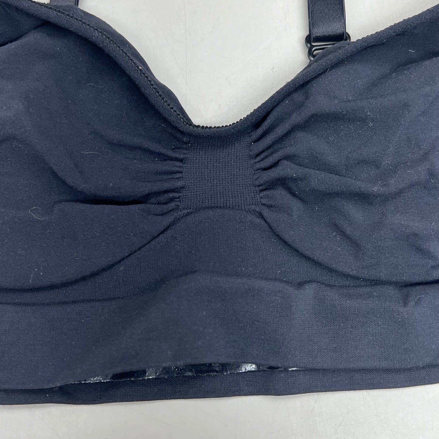 SKIMS Strong Support Seamless Sculpt Bralette Pique Stitching Women's Sz S Onyx