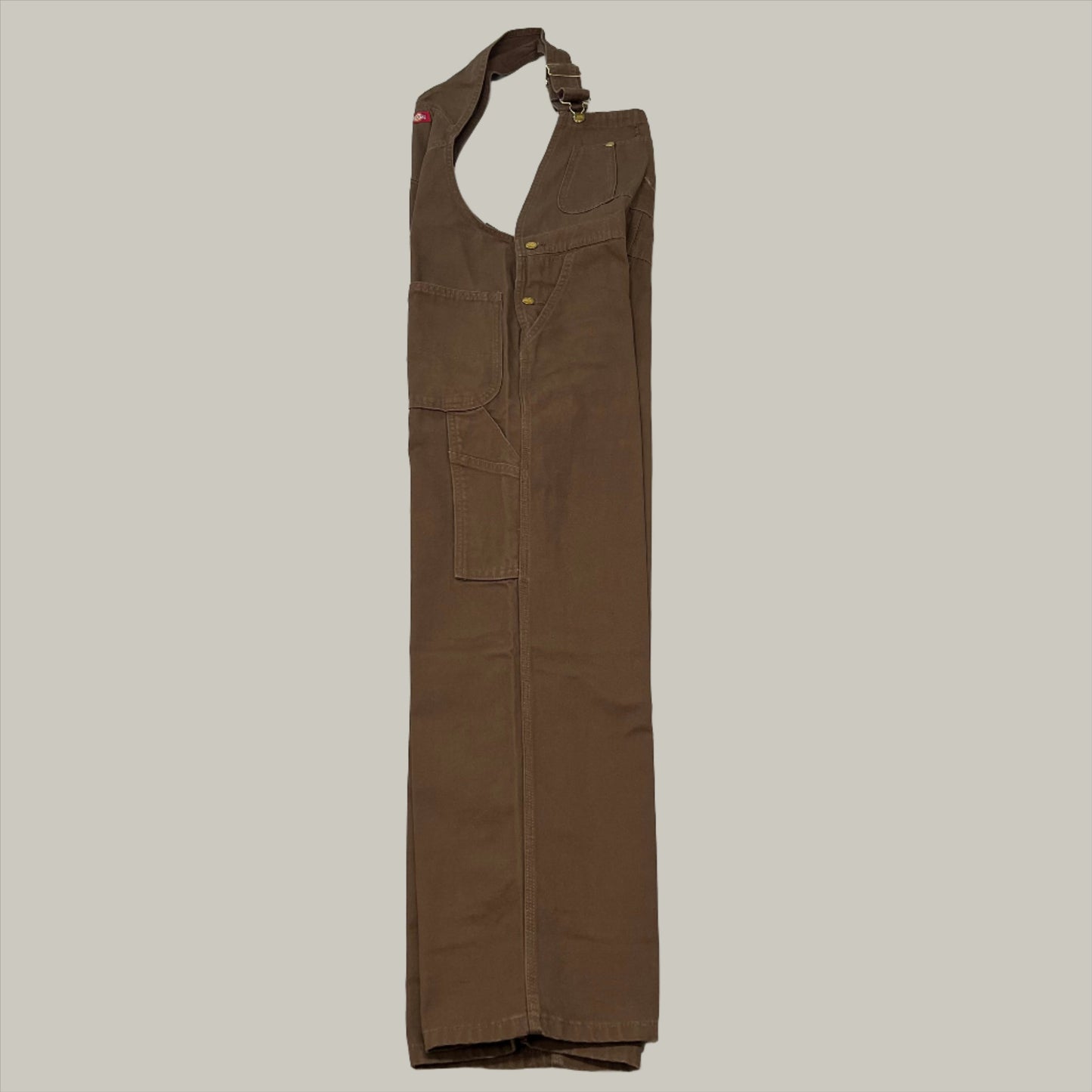 DICKIES Classic Highback Duck Bib Overall Mns 50X30 Rinsed Timber Brown DB100RTB