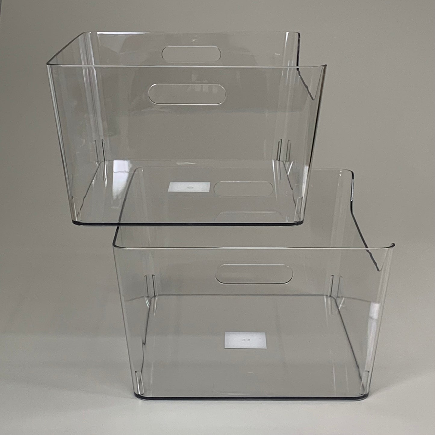 ZA@ SIMPLY TIDY (2 PACK) Storage Bin w/ Handles Premium Quality Plastic 13" x 9.5" x 5.5" Clear 738064