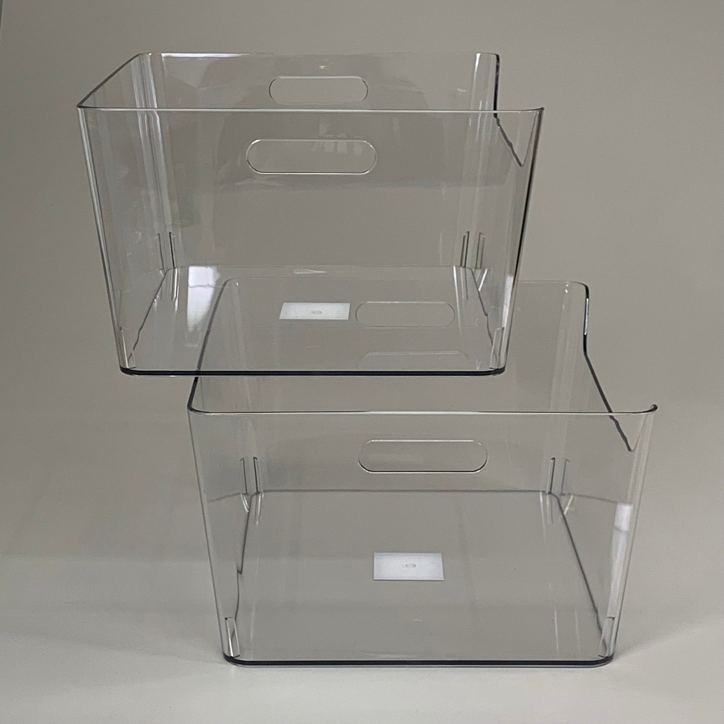 ZA@ SIMPLY TIDY (2 PACK) Storage Bin w/ Handles Premium Quality Plastic 13" x 9.5" x 5.5" Clear 738064 B