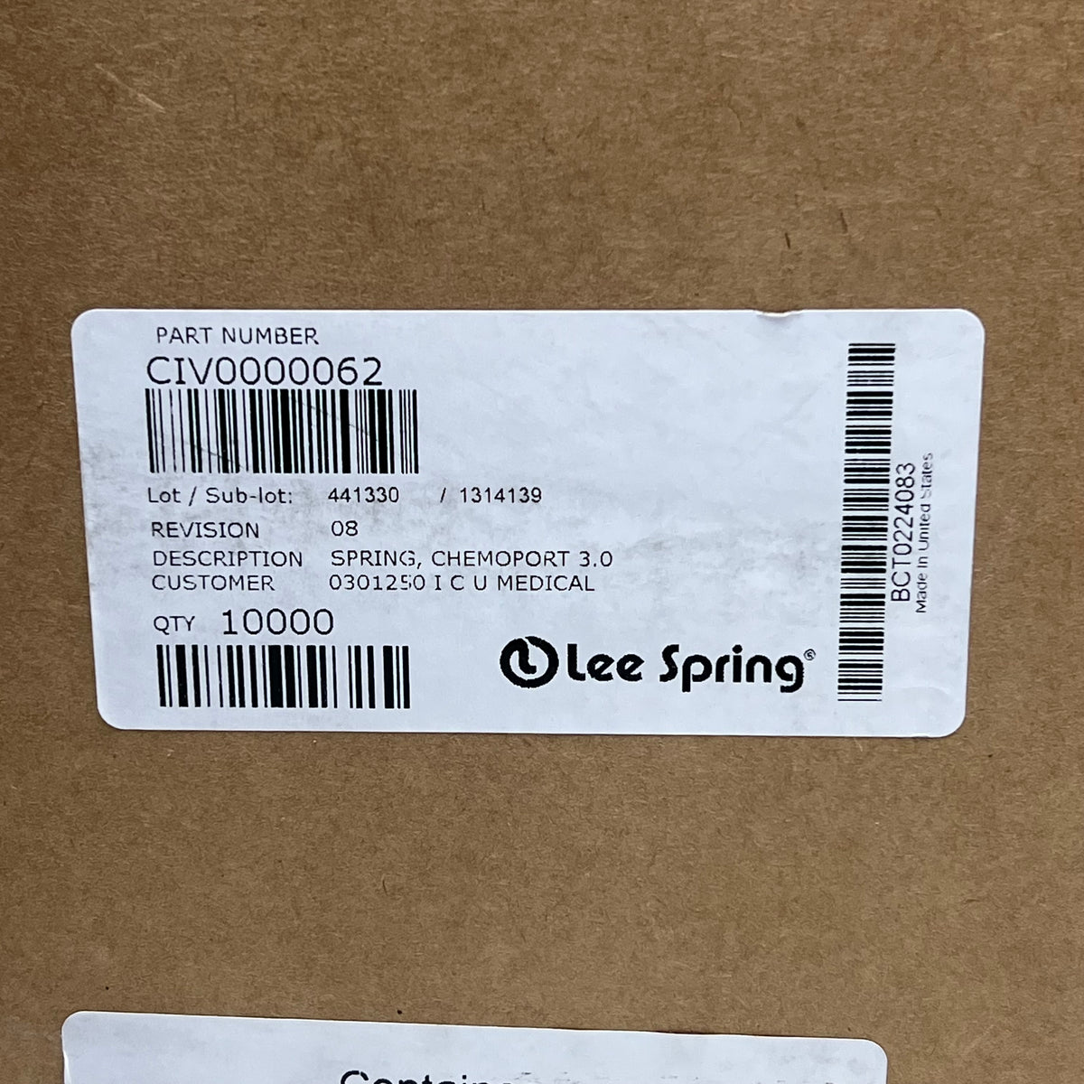 ZA@ LEE SPRING (1000 PACK) Chemoport 3.0 Spring for Medical Silver CIV0000062