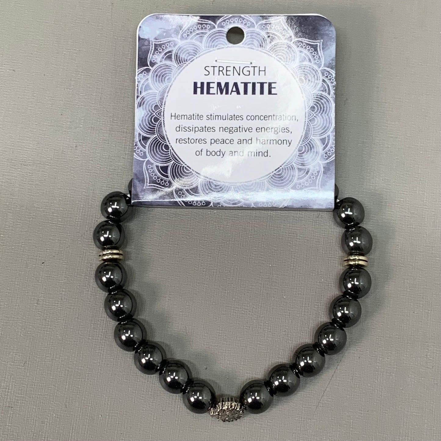 BEST WHOLESALE (12 PACK) Beaded Hematite Crystal Bracelets 3" Silver Tree New