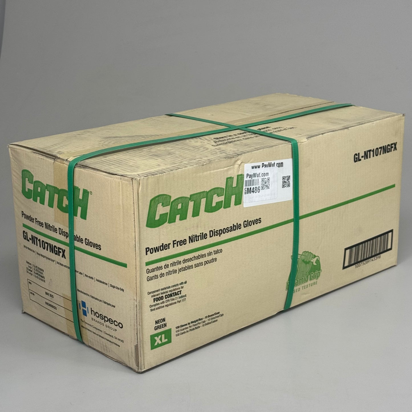 HOSPECO CATCH (1,000 Gloves) Powder Free Nitrile Disposable Gloves GL-NT107NGFX