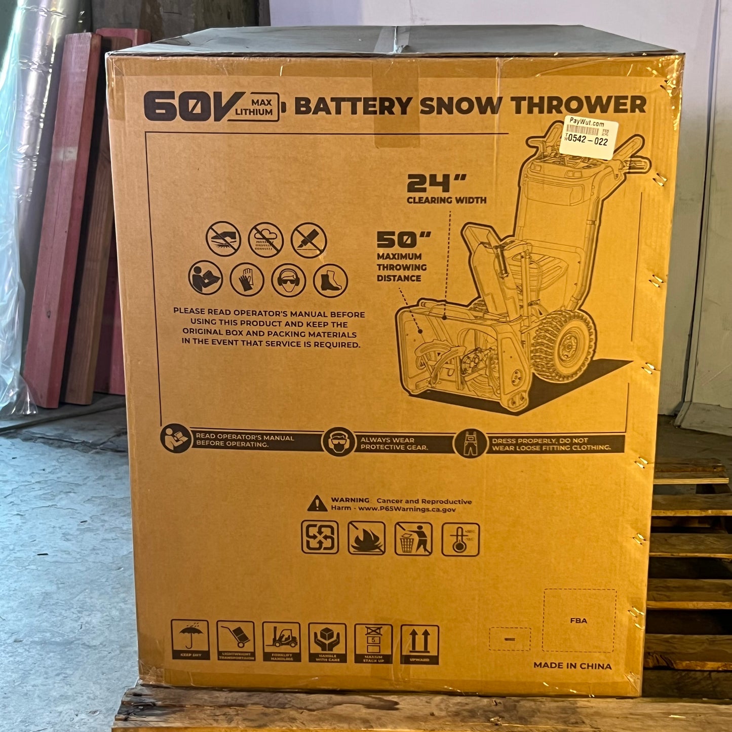 NOVORIKX 60V Battery Self-propelled 24-inch Snow Blower 24" CN/C296008