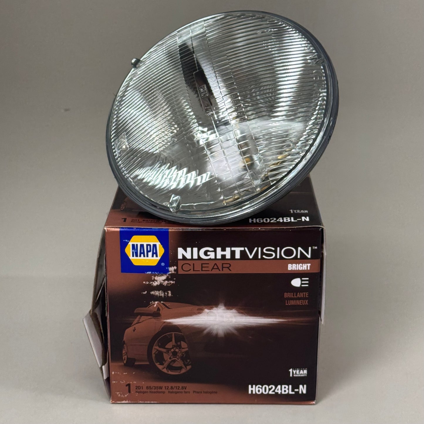 NAPA OE Quality Sealed Beam Flood Light 3 Contact Lugs 450 hr 7" Dia H6024B