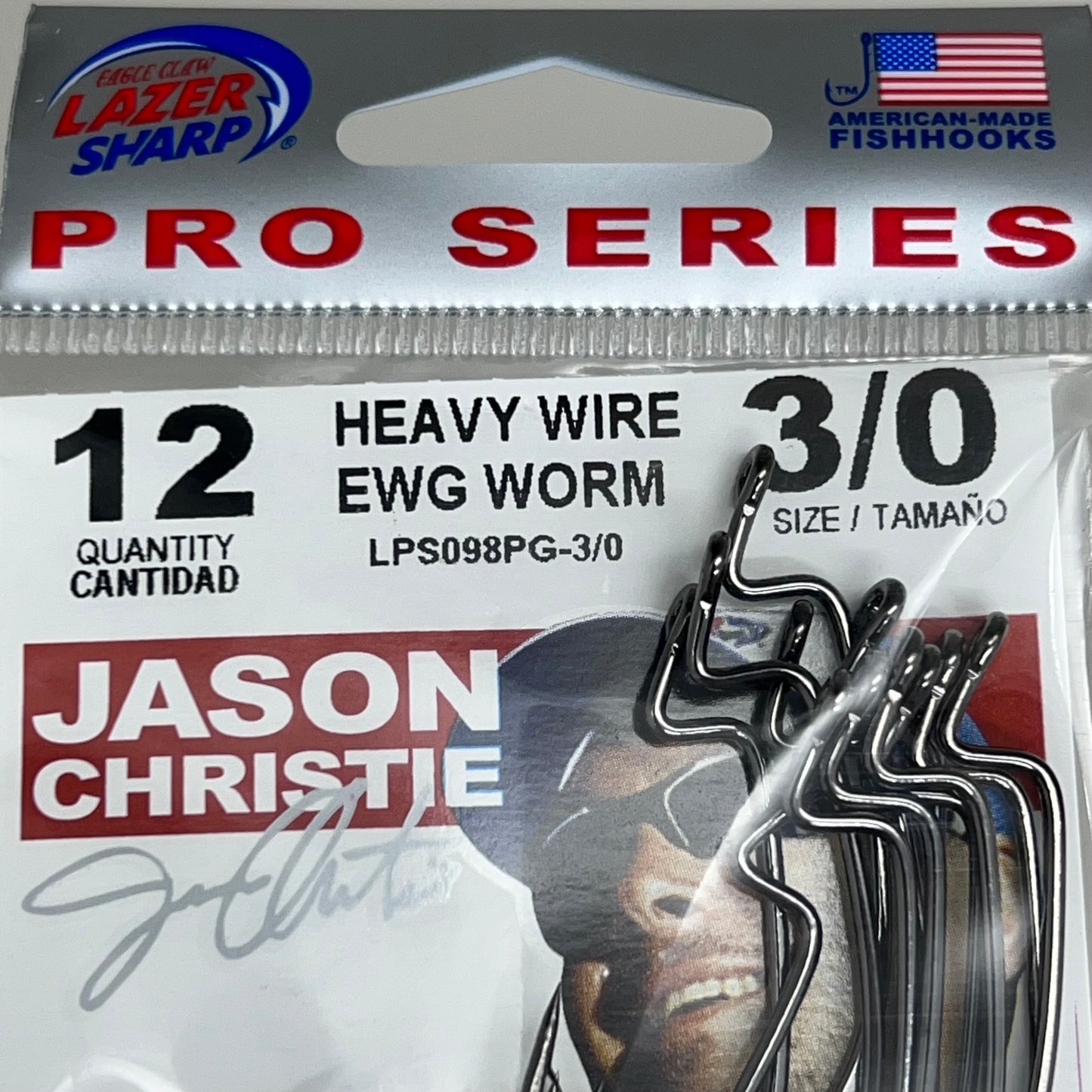 EAGLE CLAW(5 PACK) Round Bend EWG Worm Hook Platinum Blk #3/0 15pc LPS092PG-3/0