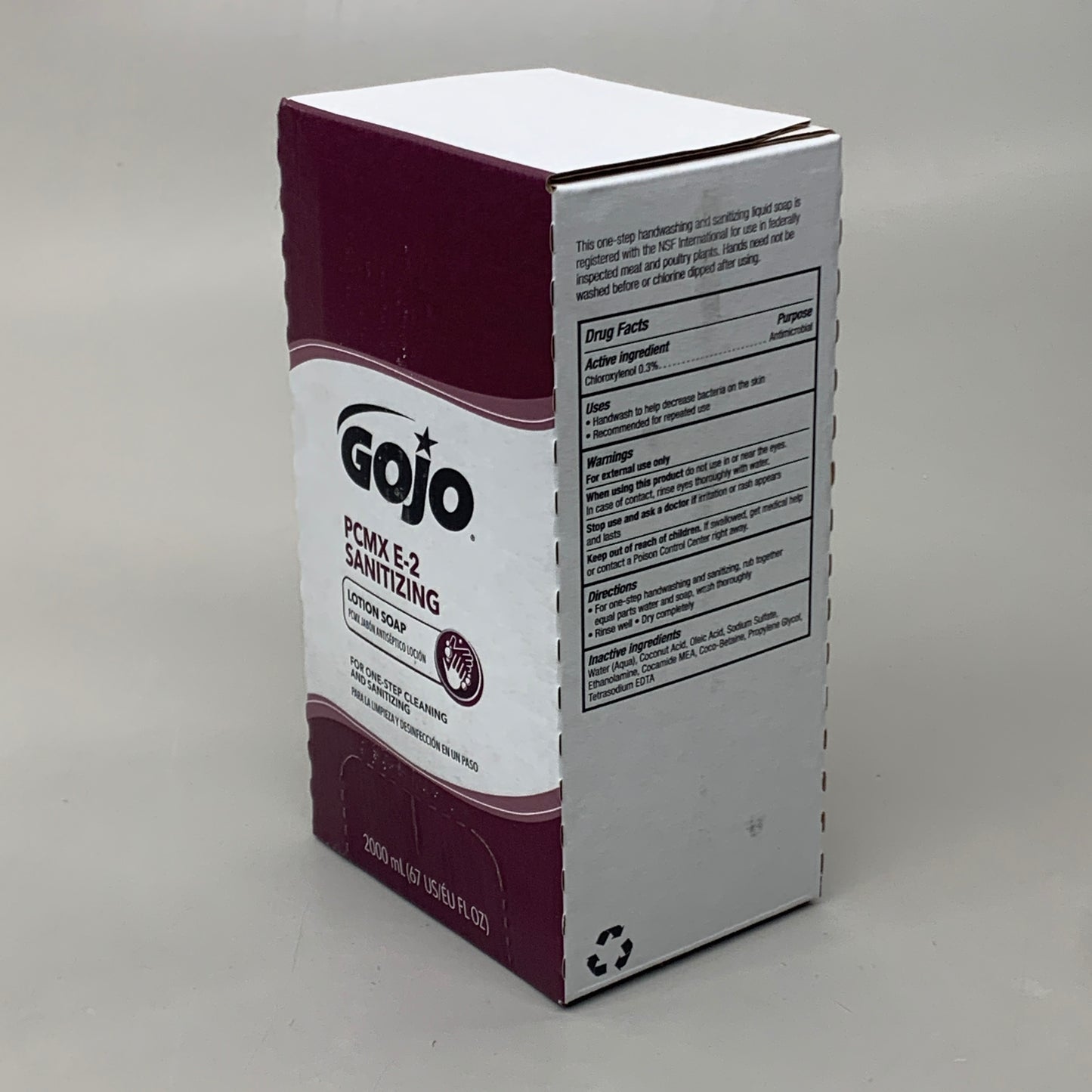 GOJO (4 PACK) PCMX E-2 Sanitizing Lotion Soap Refill 67 fl oz 2000 ml 7581-02