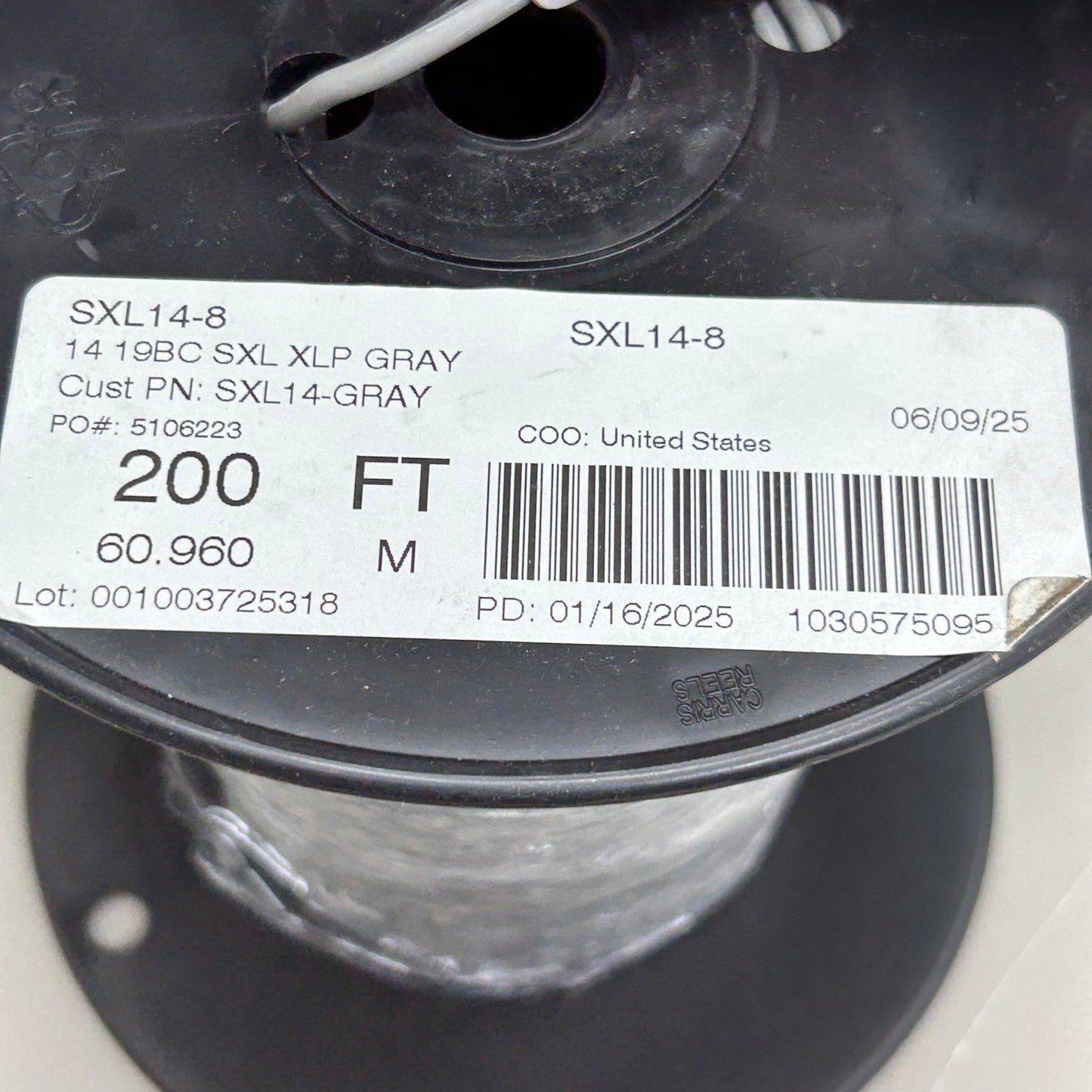 Stranded Bare Copper Encore Wire Material 200'  Grey SXL14-8
