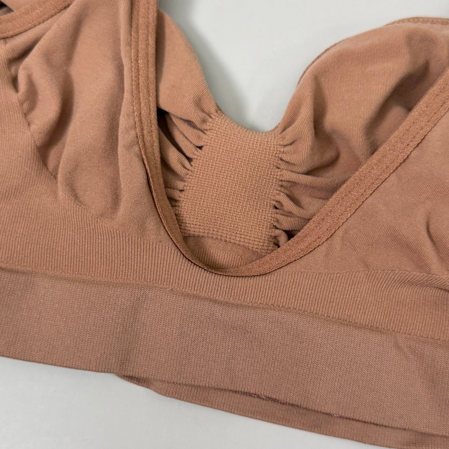 SKIMS Strong Support Seamless Bralette Pique Stitching Women's Sz L/XL Sienna