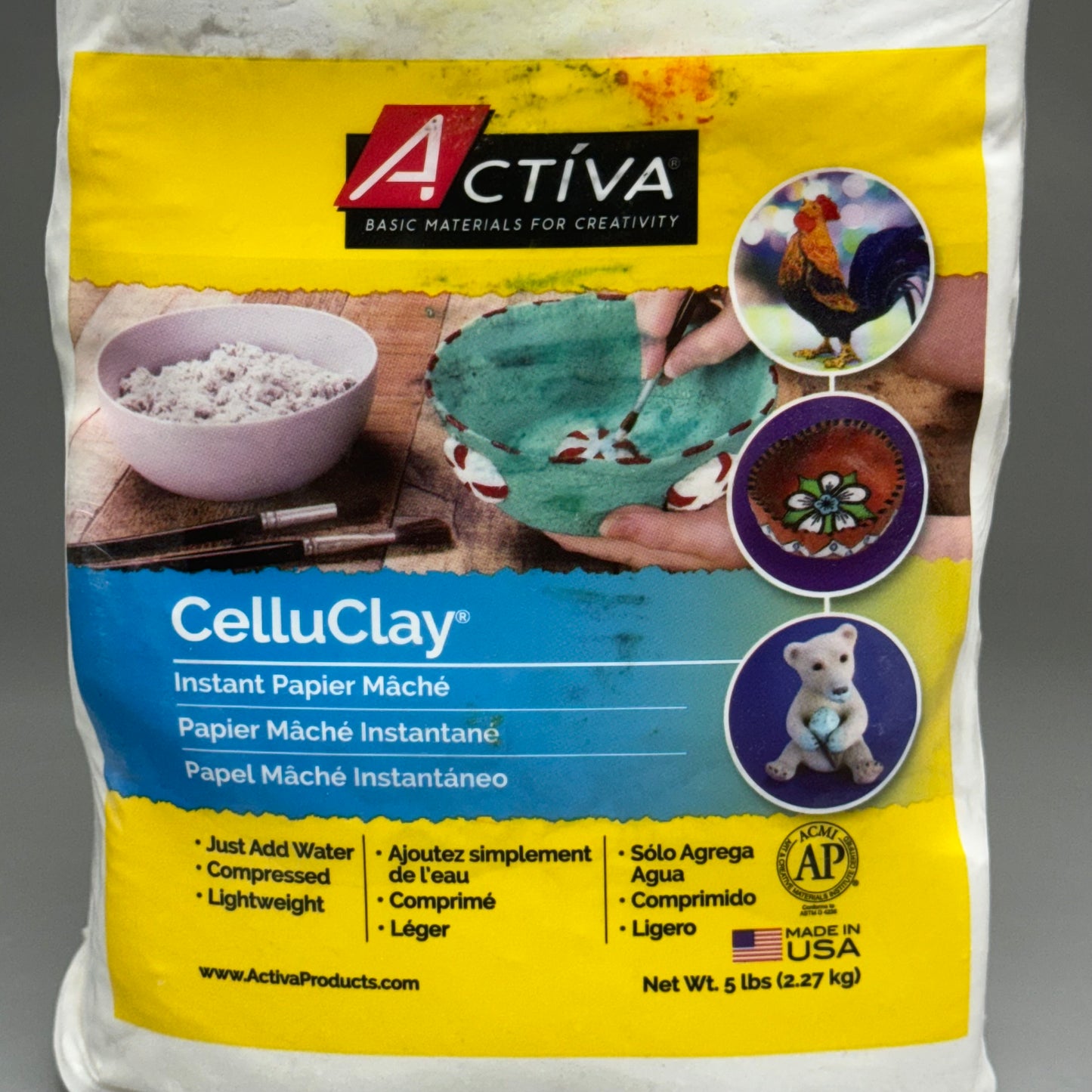 ACTIVA Basic Materials For Creativity CelluClay 5 LBS White