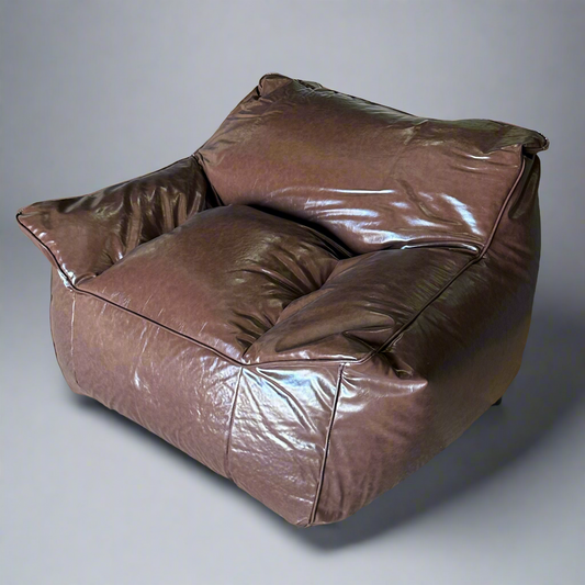 ZA@ SXB Faux Leather Bean Bag Chair Cyan Retro Brown (New)