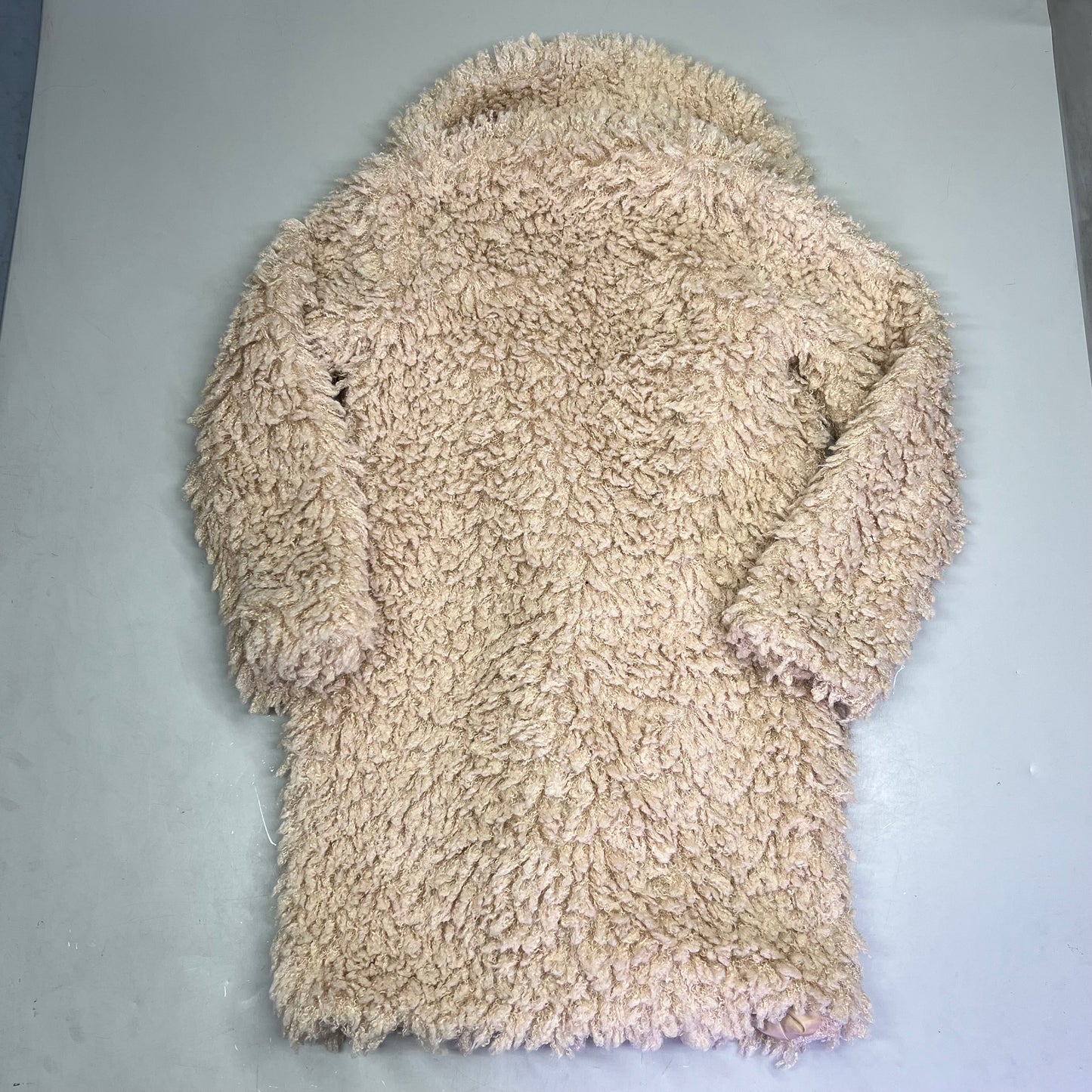 WILD FABLE Collared Shaggy Jacket 100% Polyester Lining Women's Sz XS Beige