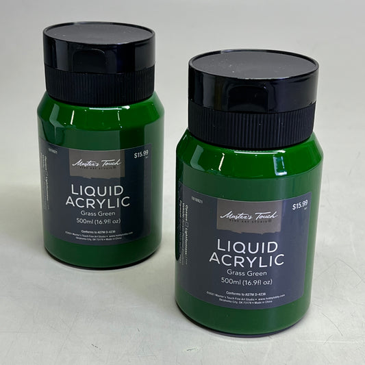 MASTERS TOUCH (2 PACK) Liquid Acrylic Artist Paint 16.9fl oz Grass Green 1818921