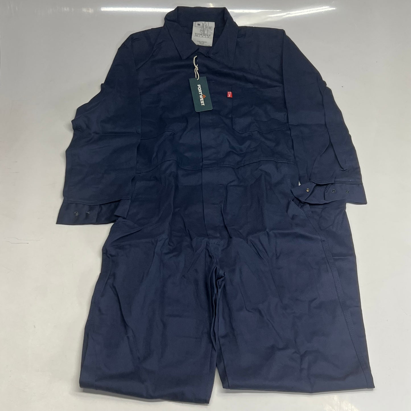 PORTWEST Bizflame 88/12 Classic FR Coveralls Sz Medium, Navy UFR87