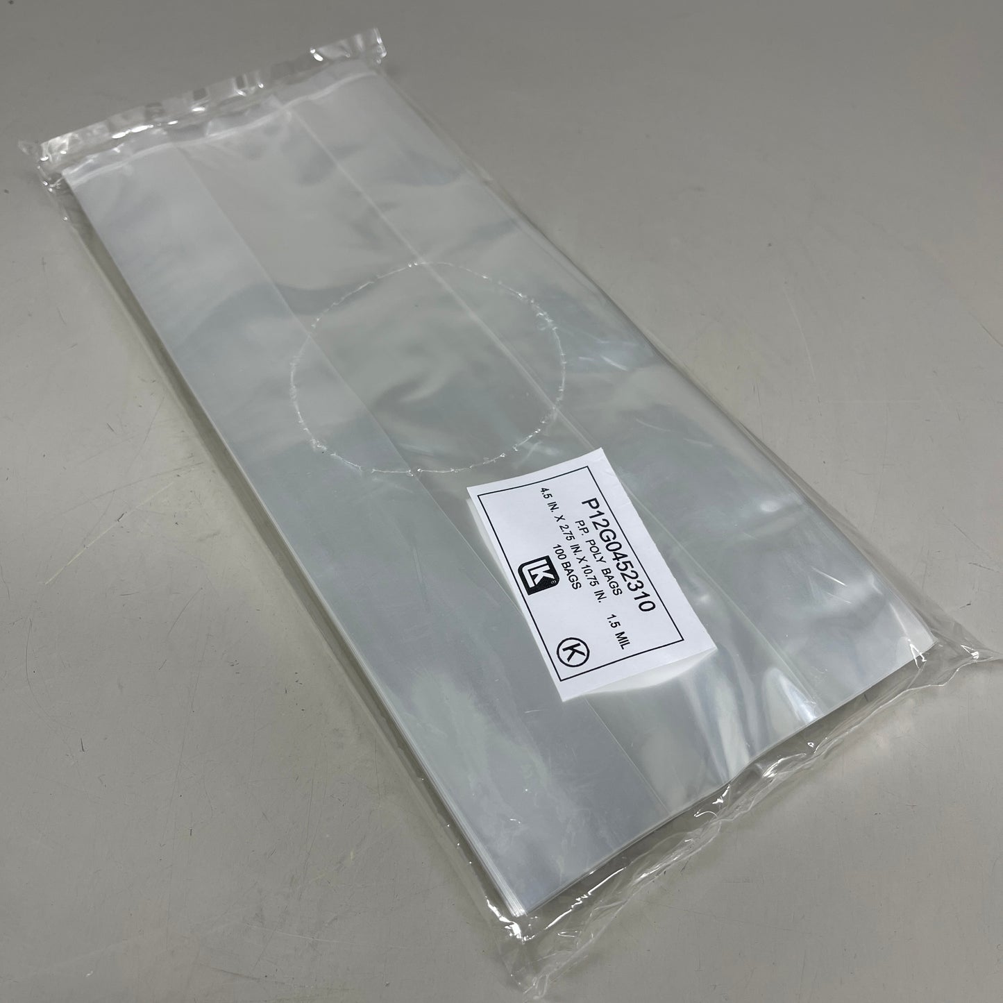 ELKAY (100 PACK) Clear Gusseted Cello Poly Plastic Bags Candy Cookie 1.5 Mil 4.5"x 2.75"x 10.75"