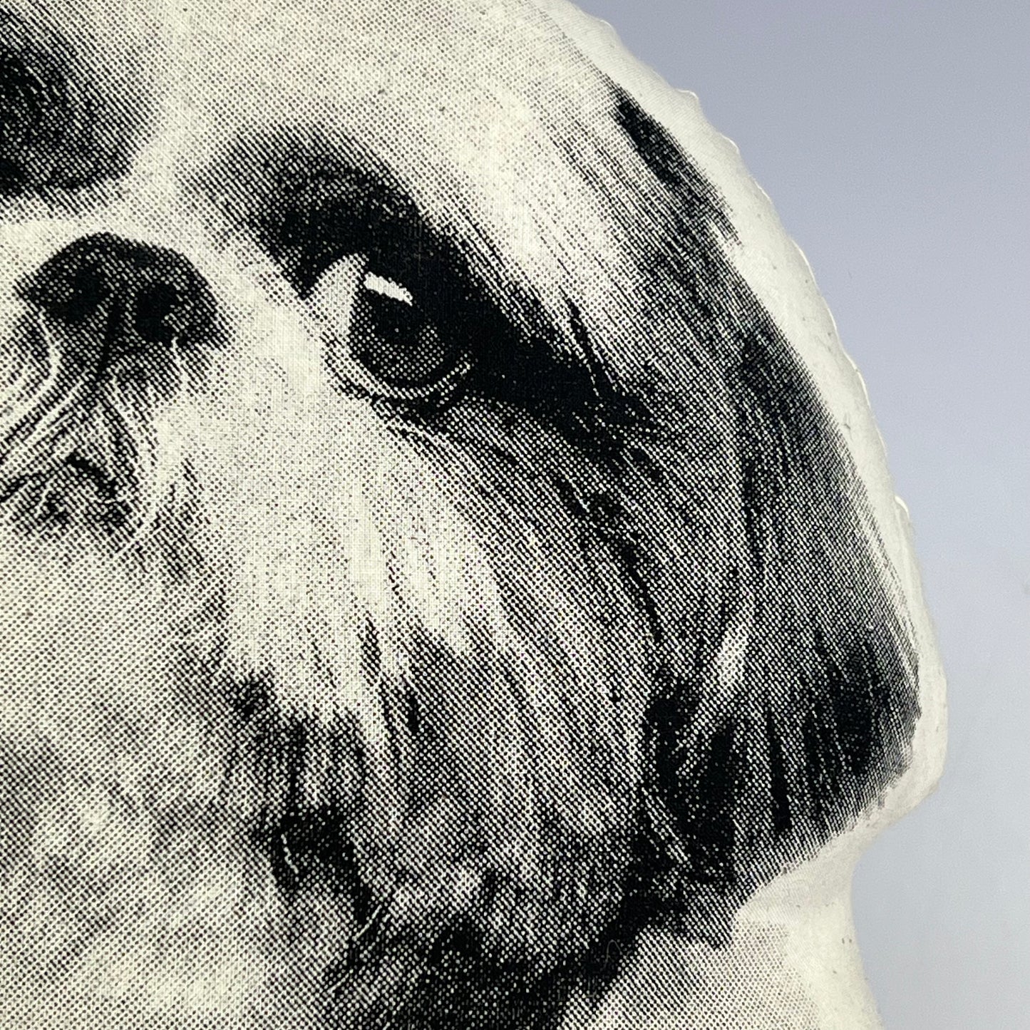 BRODERPRESS Hand Silkscreened Contoured Shih Tzu Pillow 14"x10" Black & White