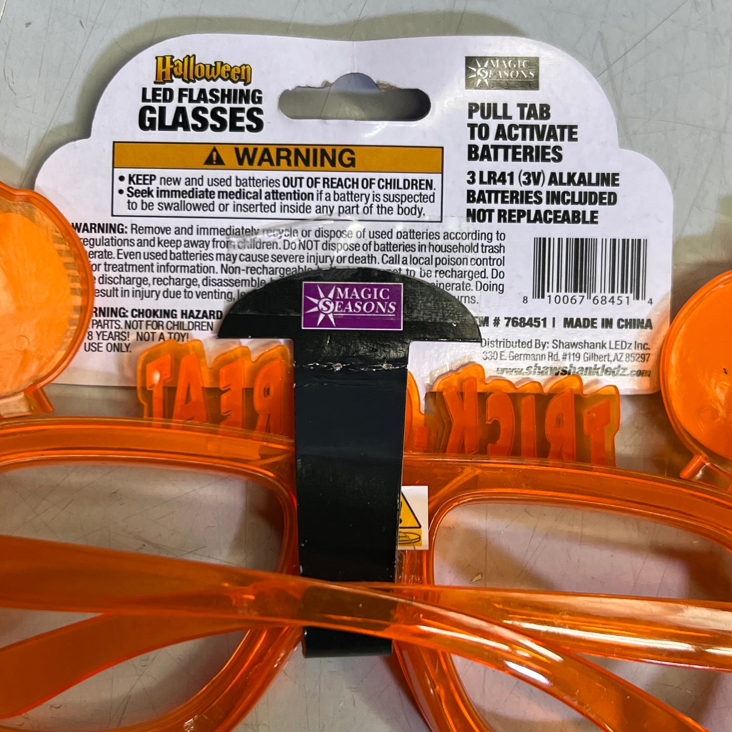 MAGIC SEASON'S (2 PACK) Halloween LED Flashing Glasses 768451