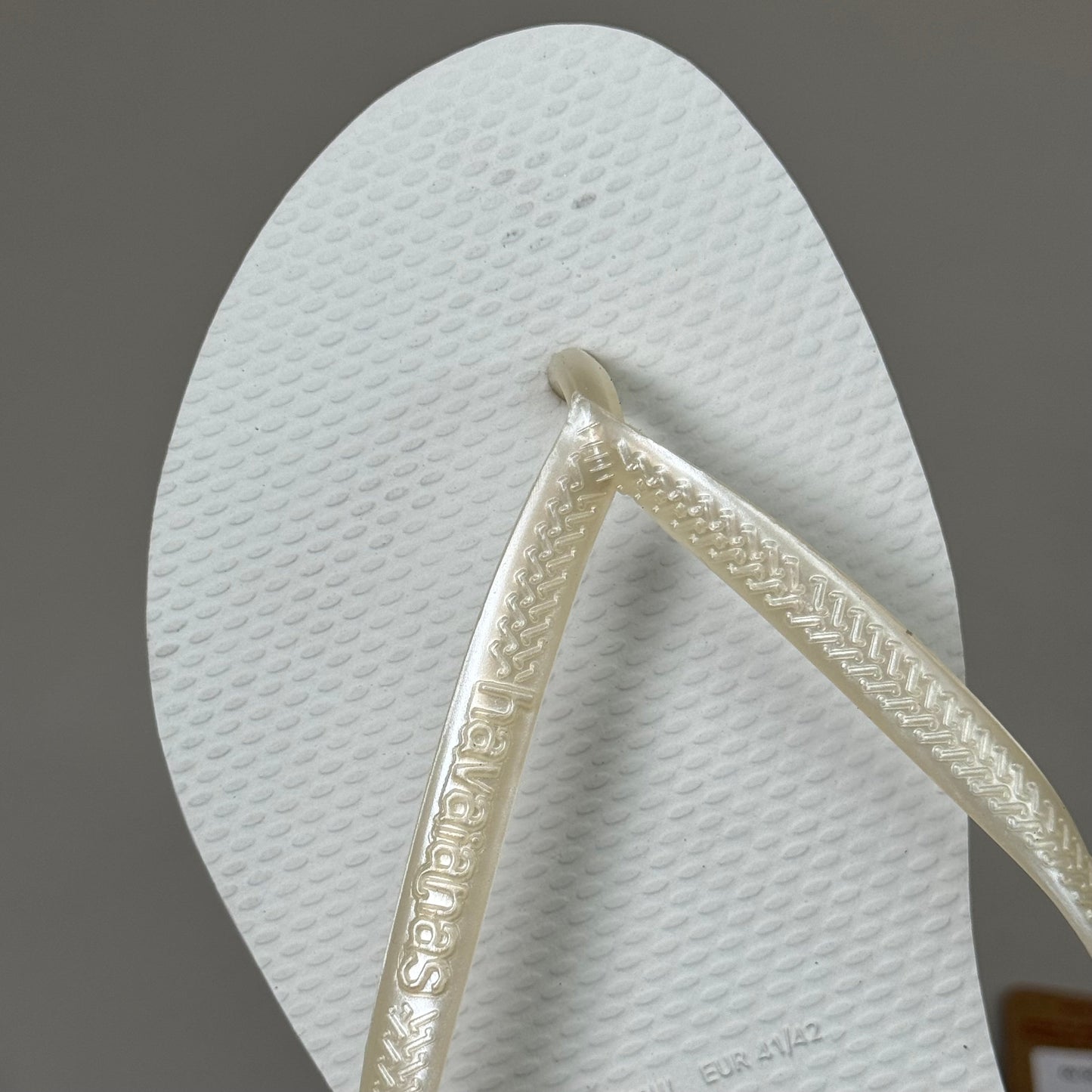 ZA@ HAVAIANAS High Quality Rubber Slim Flip Flops Non-Slip Women's 9/10 White 400030 G