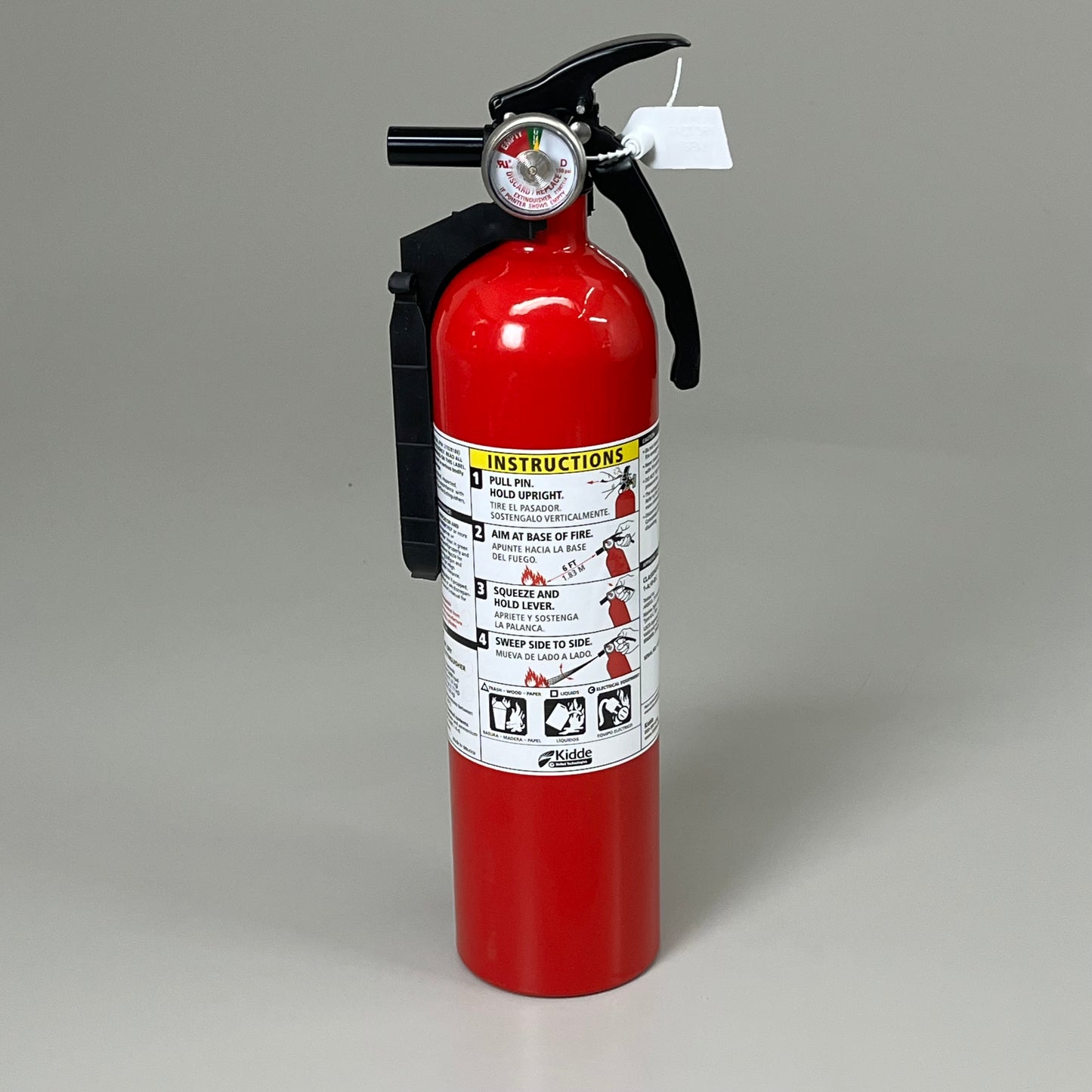 KIDDE Dry Chemical Fire Extinguisher 1A:10-B:C 100 psi Aluminum 466142MTL