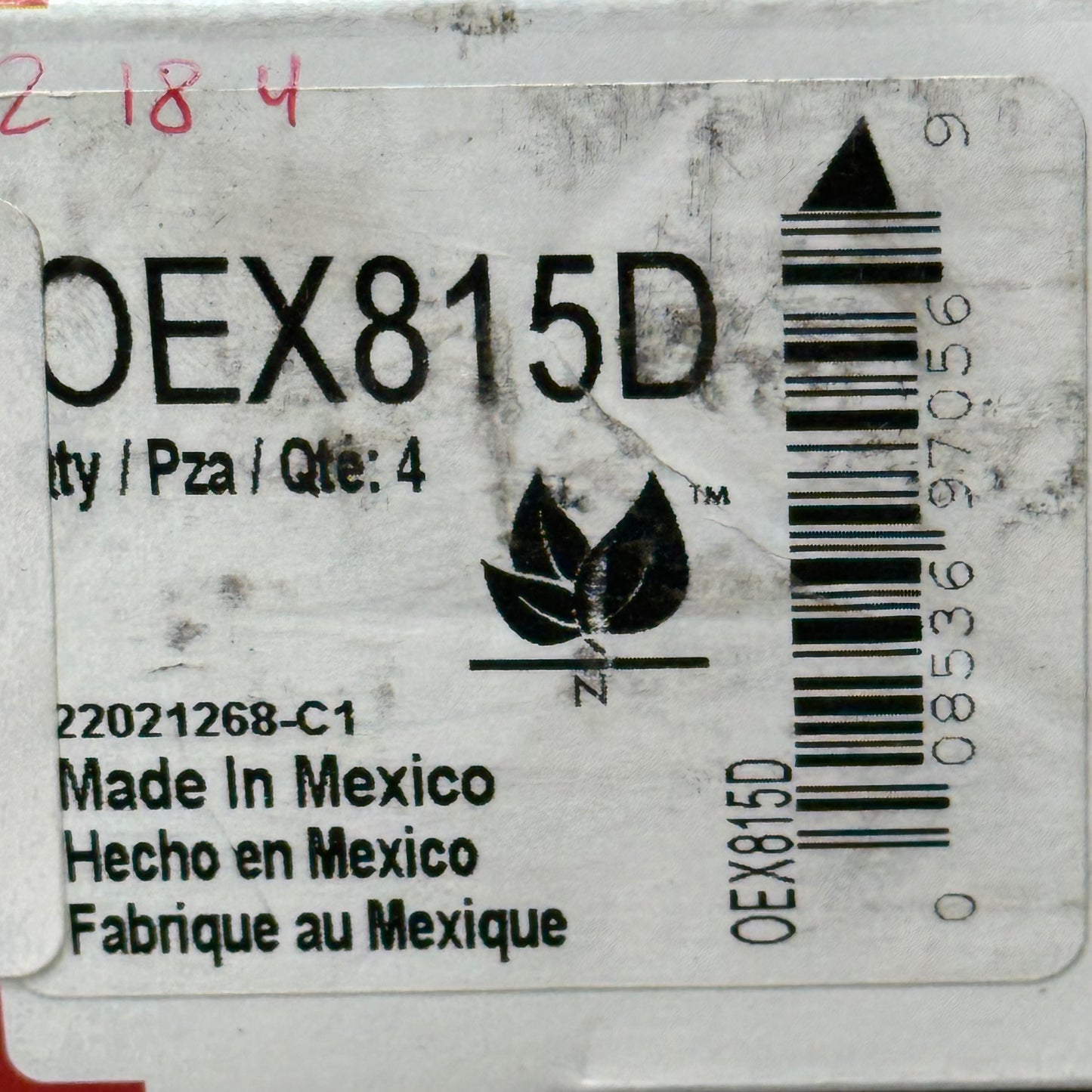 WAGNER OEx Premium Ceramic Disc Brake Pad Set 6" x 2" Grey OEX815D