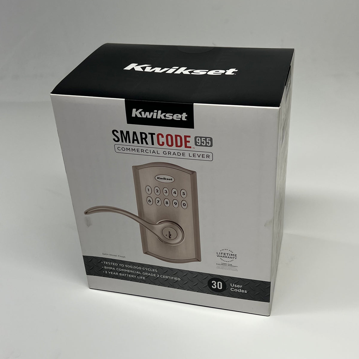 KWIKSET Smart Code 955 Electronic Pembroke Door Handle Satin Chrome 99550-002