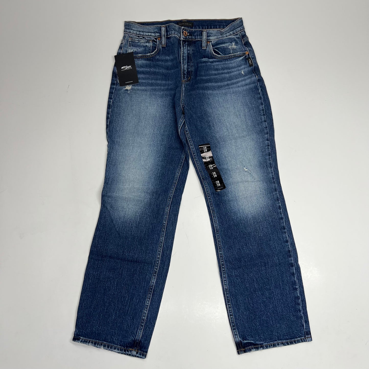 SILVER JEANS CO Frisco High Rise Straight Leg Jeans Women's Size 28/28 Indigo