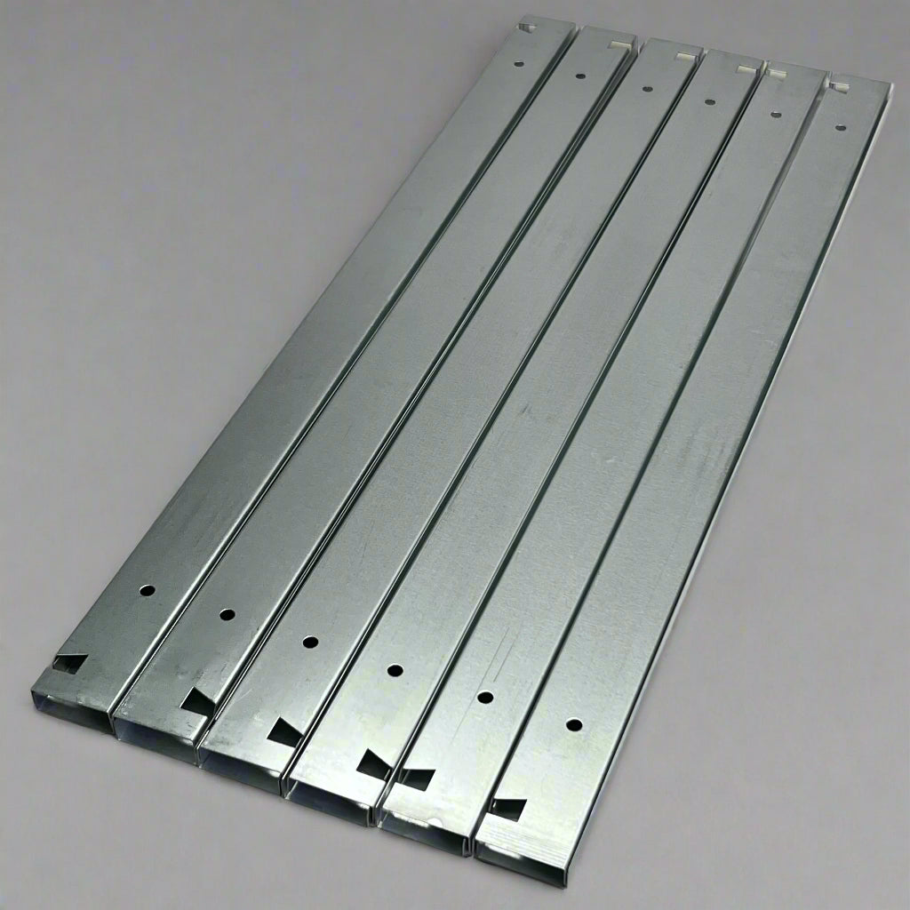 (6 Pcs) Steel Raceway I100 Sz 25" L x 1" W, Grey