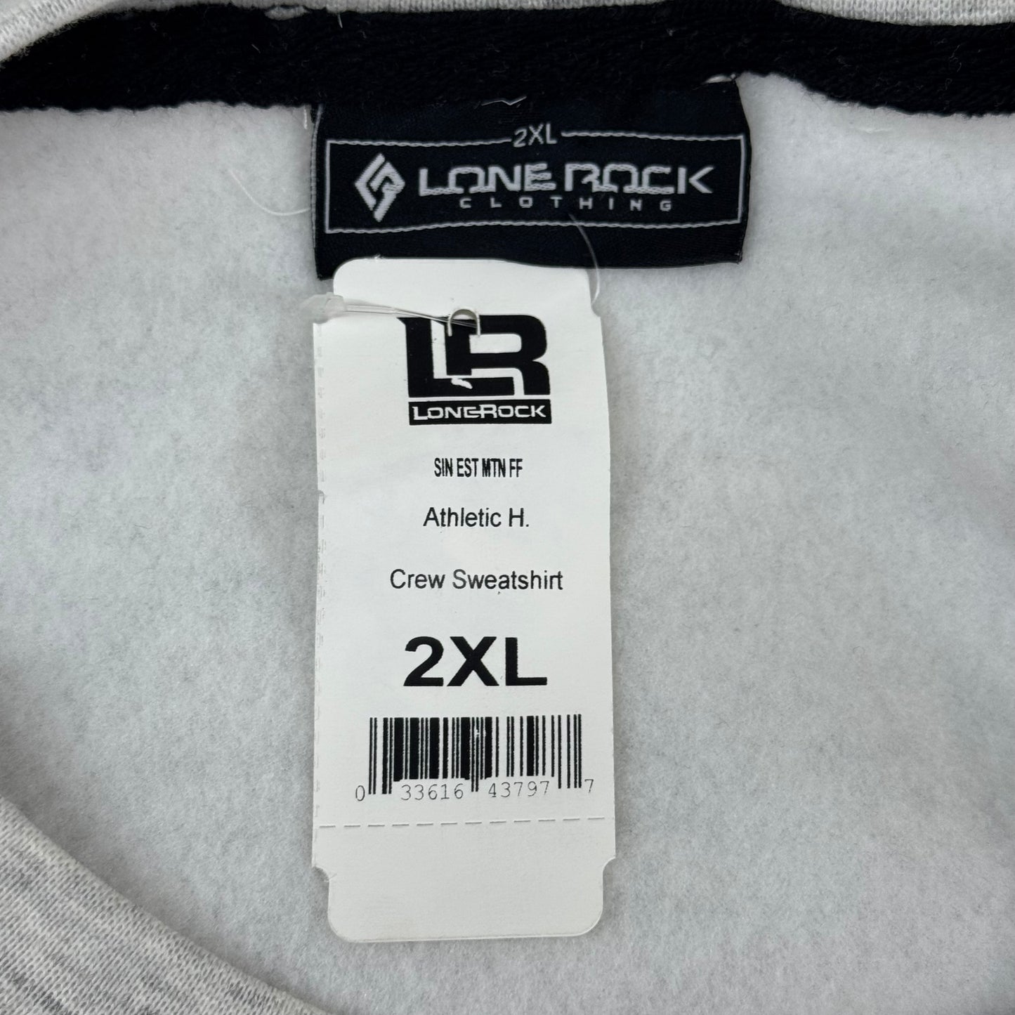LONEROCK Helen Georgia Crew Sweatshirt Sz 2X-Large Grey/White