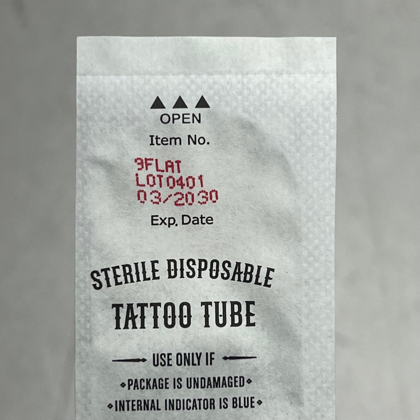 TUFF TUBE (15 PACK) Sterile Disposable Tattoo Tubes 30mm 9 Flat Gold/Black
