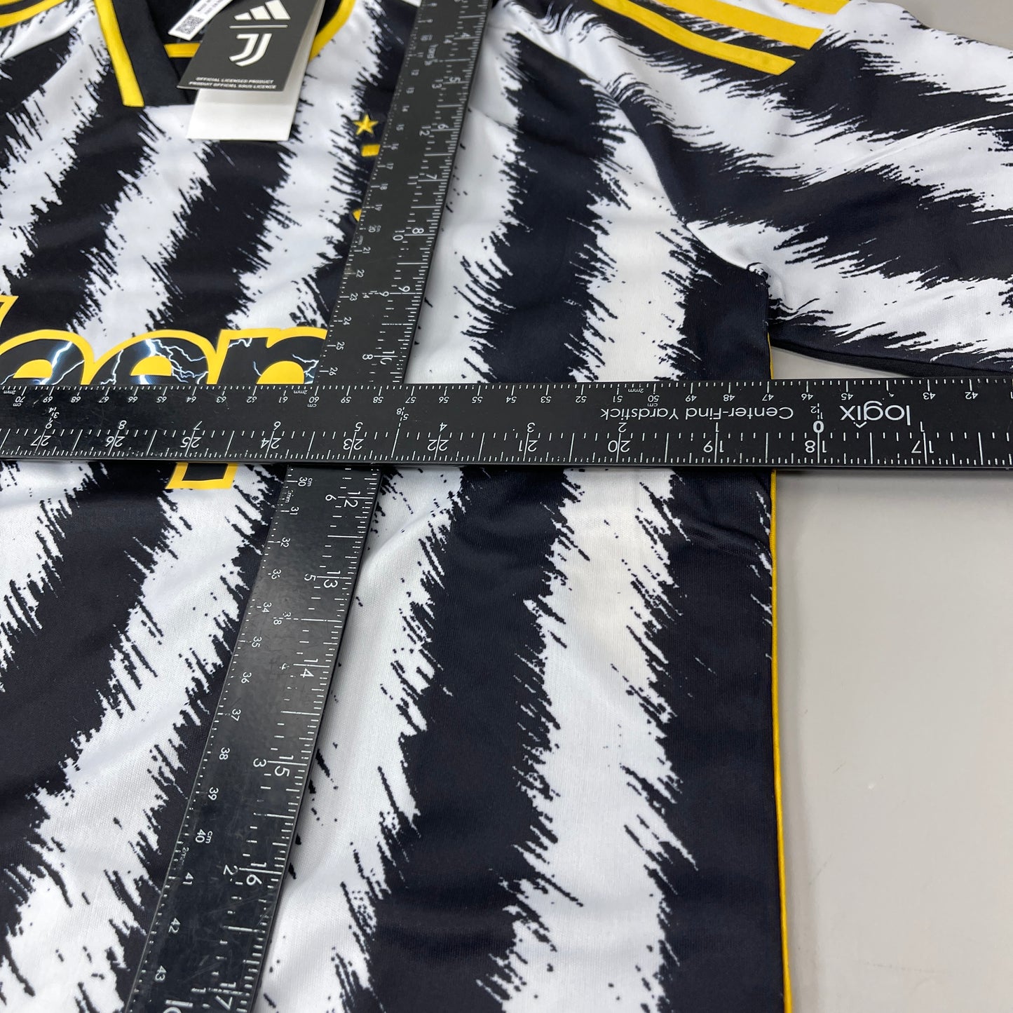 Z@ ADIDAS 2023/2024 Juventus Home Soccer Jersey Sz Youth L (13-14Y/164) Black/White/Yellow (New)