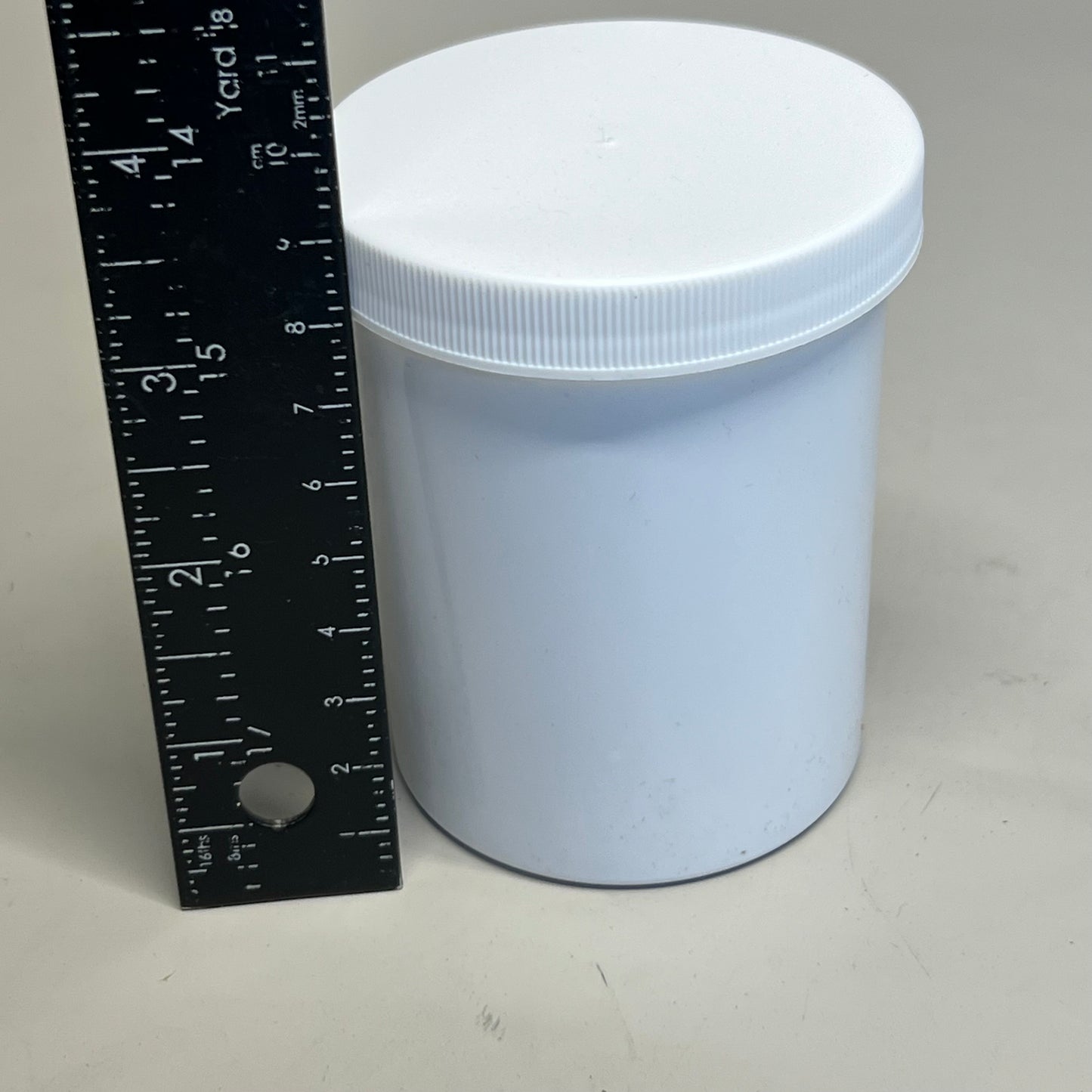 ZA@ BERRY (12 Pack) Plastic Ointment Jars White Plastic With Caps 8fl oz Sz 3.5” (New)