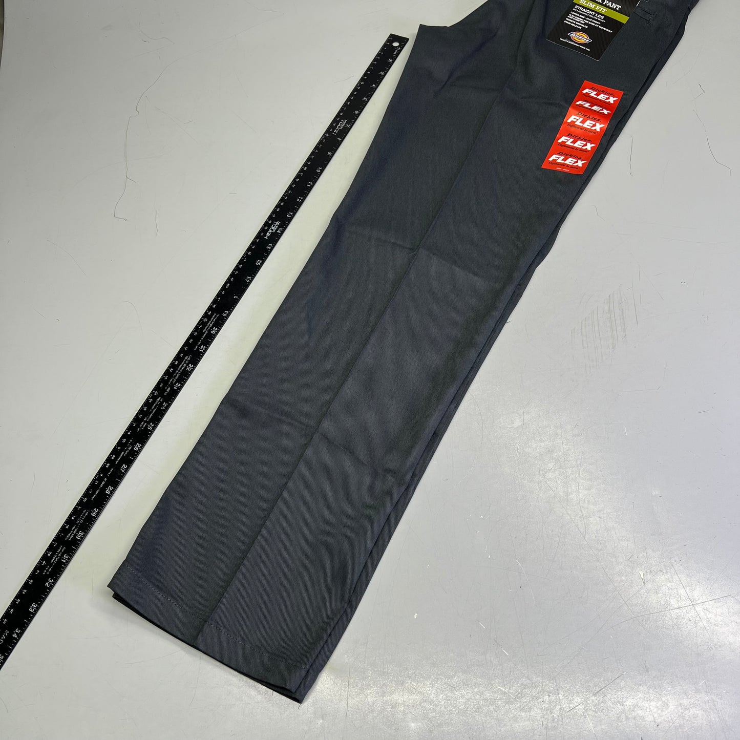 DICKIES Durable Flex Fabric Slim Fit Work Pants Men's Sz 32x32 Charcoal 873FCH