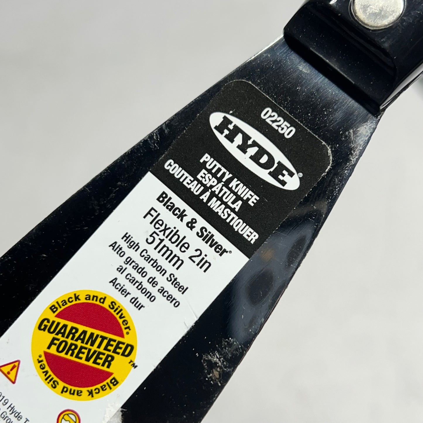 HYDE (2 PACK) Flexible Putty Knife High Carbon Steel Blade 2" Black/Silver 02250